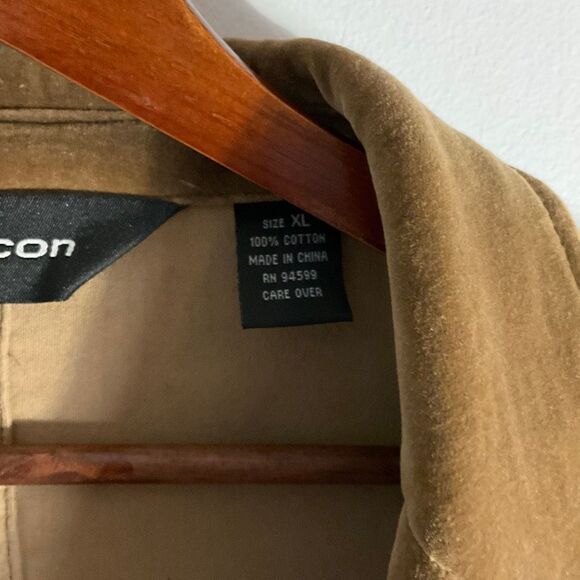 Vintage Pop Sugar Brown Velour Blazer. XL. Single, 2 Button academia lagenlook - Picture 9 of 16